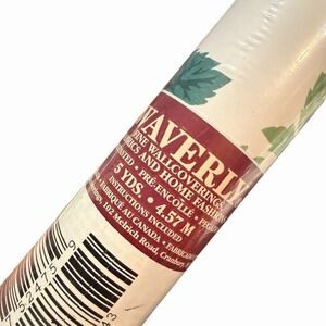 Waverly Wallcoverings Wallpaper Off-White Floral Design Vinyl 5 Yards Pre Pasted